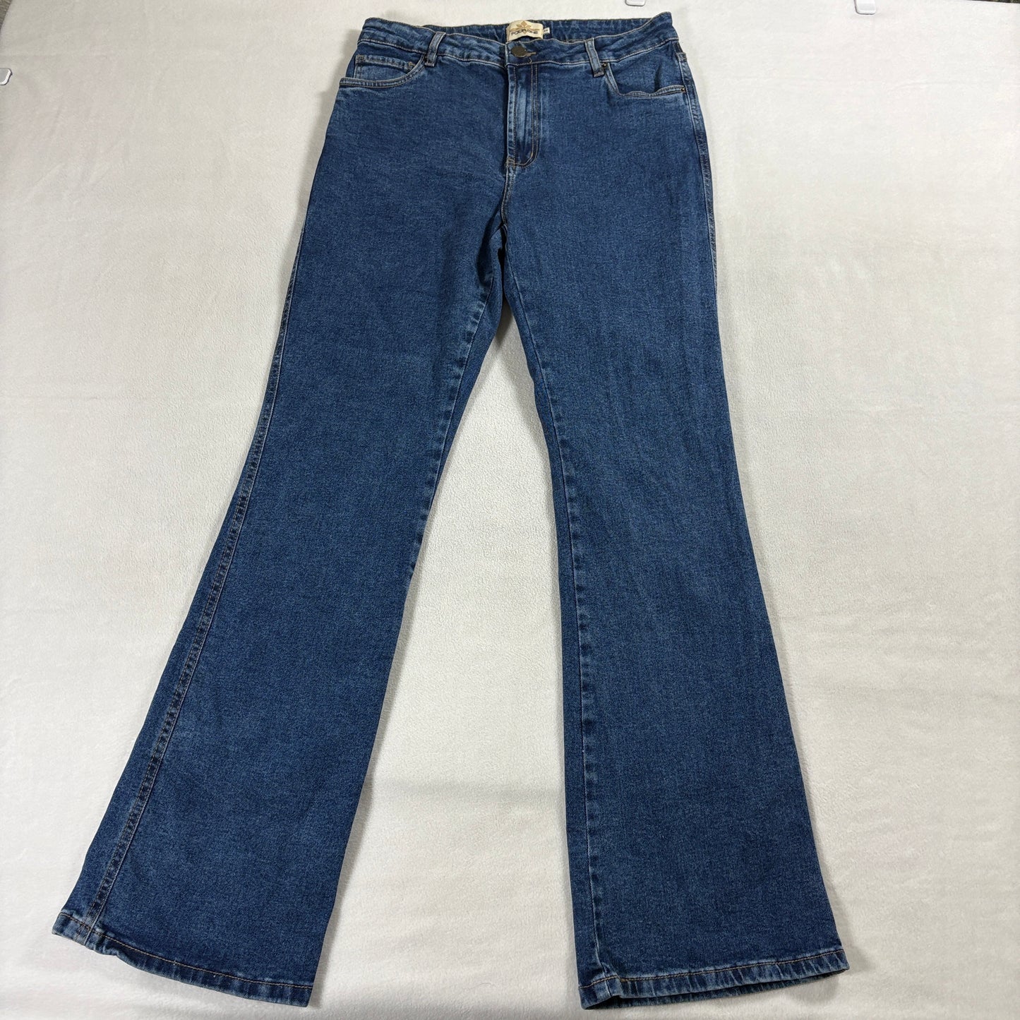 Four One Flare Jeans Women 44 Fits Like 30x32 Blue Stretch Bell Bottom Y2K