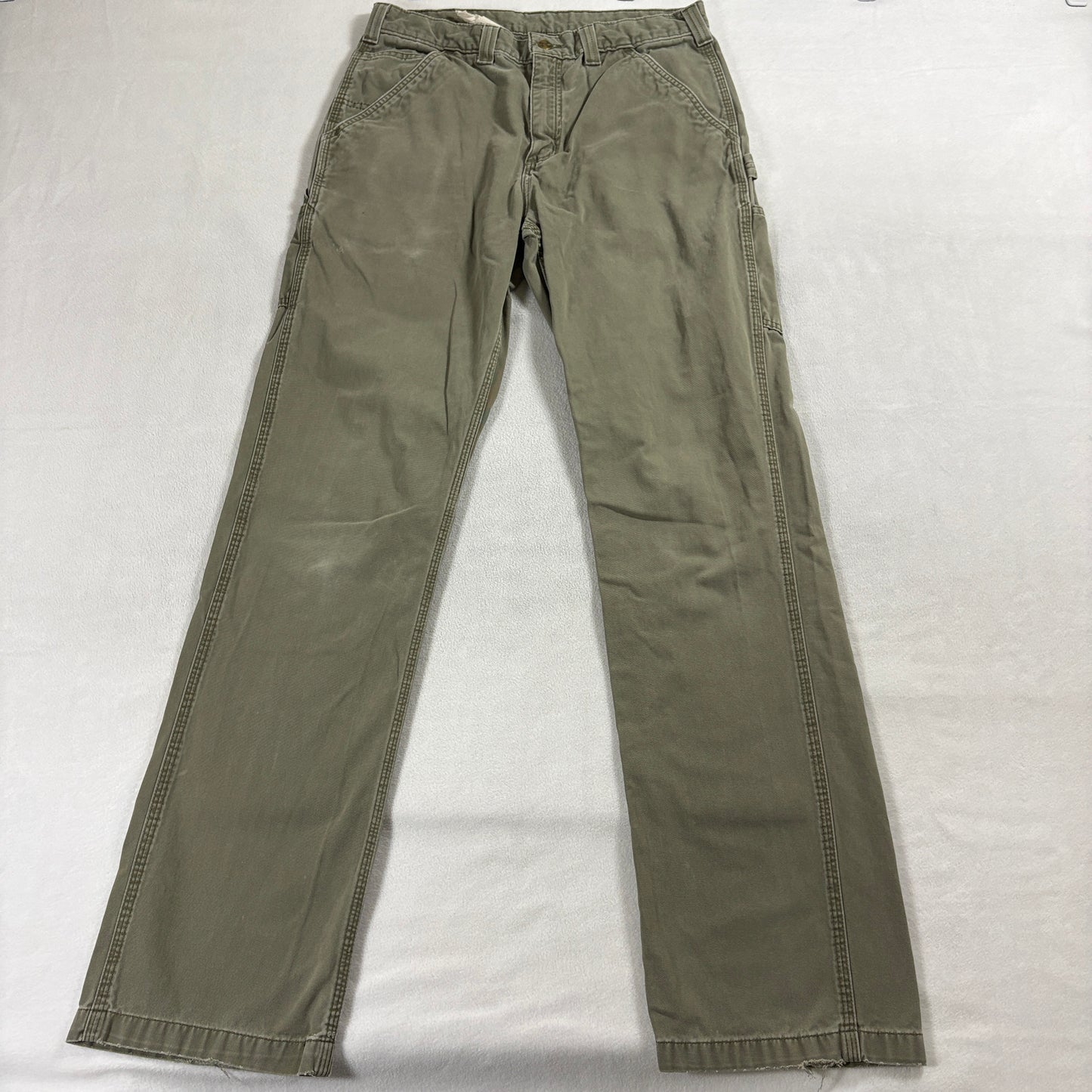 Carhartt Workwear Carpenter Pants Women Fits Like 32x33 Olive Utility Wide Leg