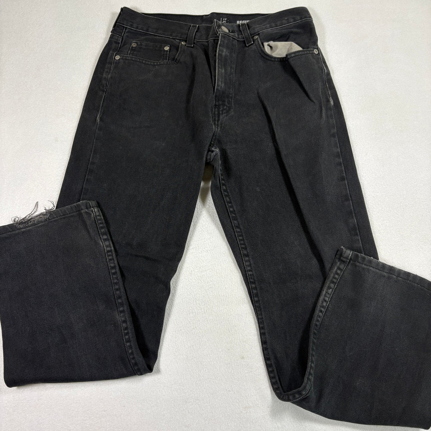 George Jeans Mens 32x32 Black Regular Fit 100% Cotton Denim Y2K Grunge