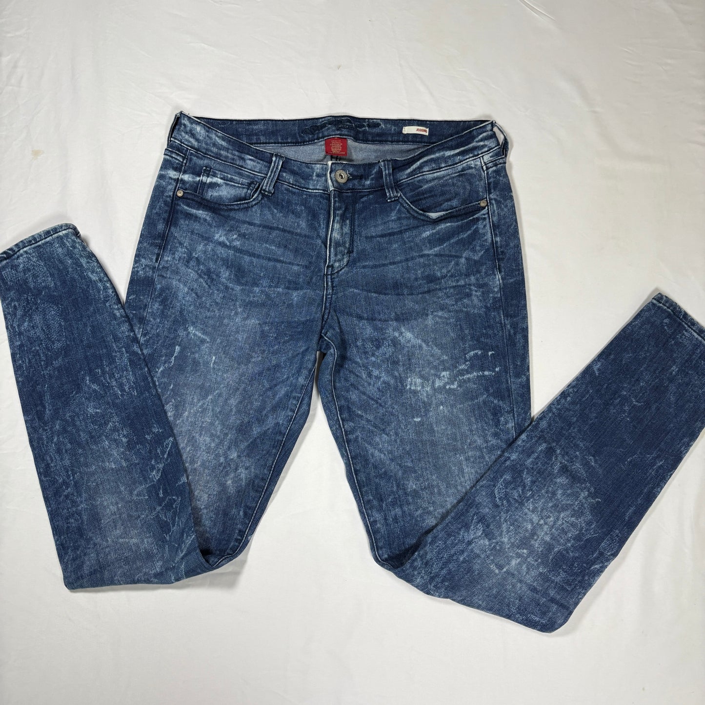 Arizona Jeans Co Jeggings Women 11 Blue Acid Wash Stretch Denim Skinny Fit