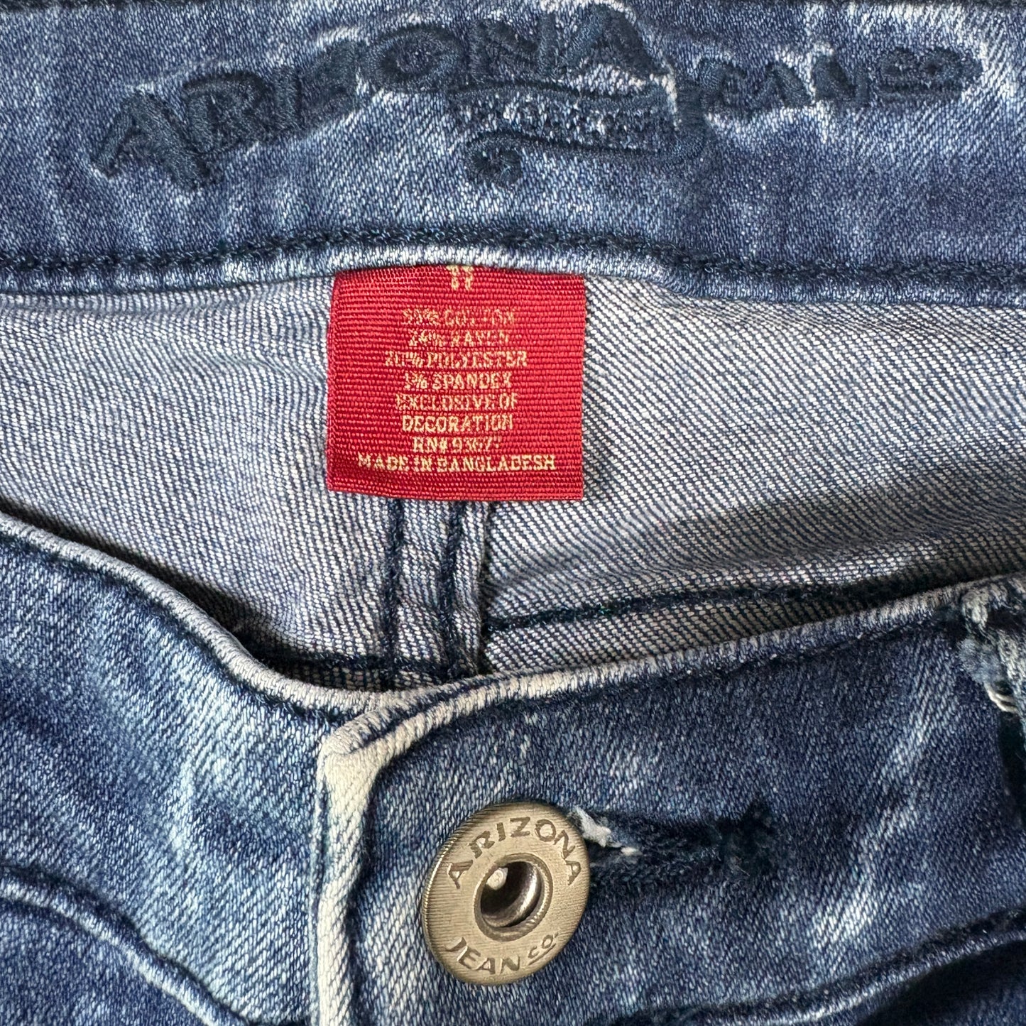 Arizona Jeans Co Jeggings Women 11 Blue Acid Wash Stretch Denim Skinny Fit