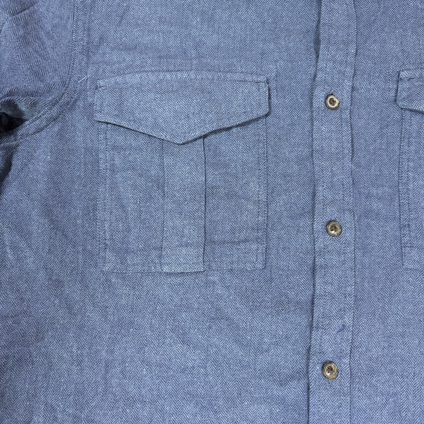 Banana Republic Heritage Shirt Men L Blue Herringbone Tailored Slim Fit Casual