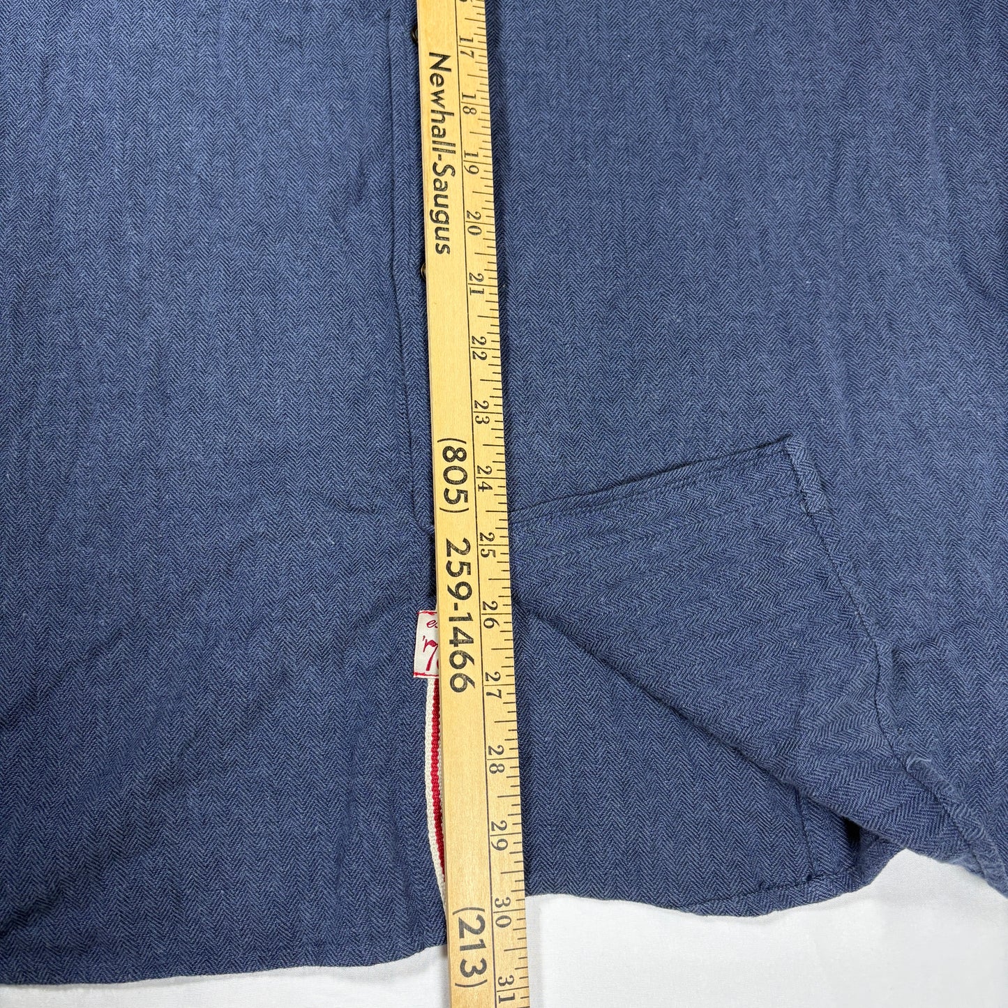 Banana Republic Heritage Shirt Men L Blue Herringbone Tailored Slim Fit Casual