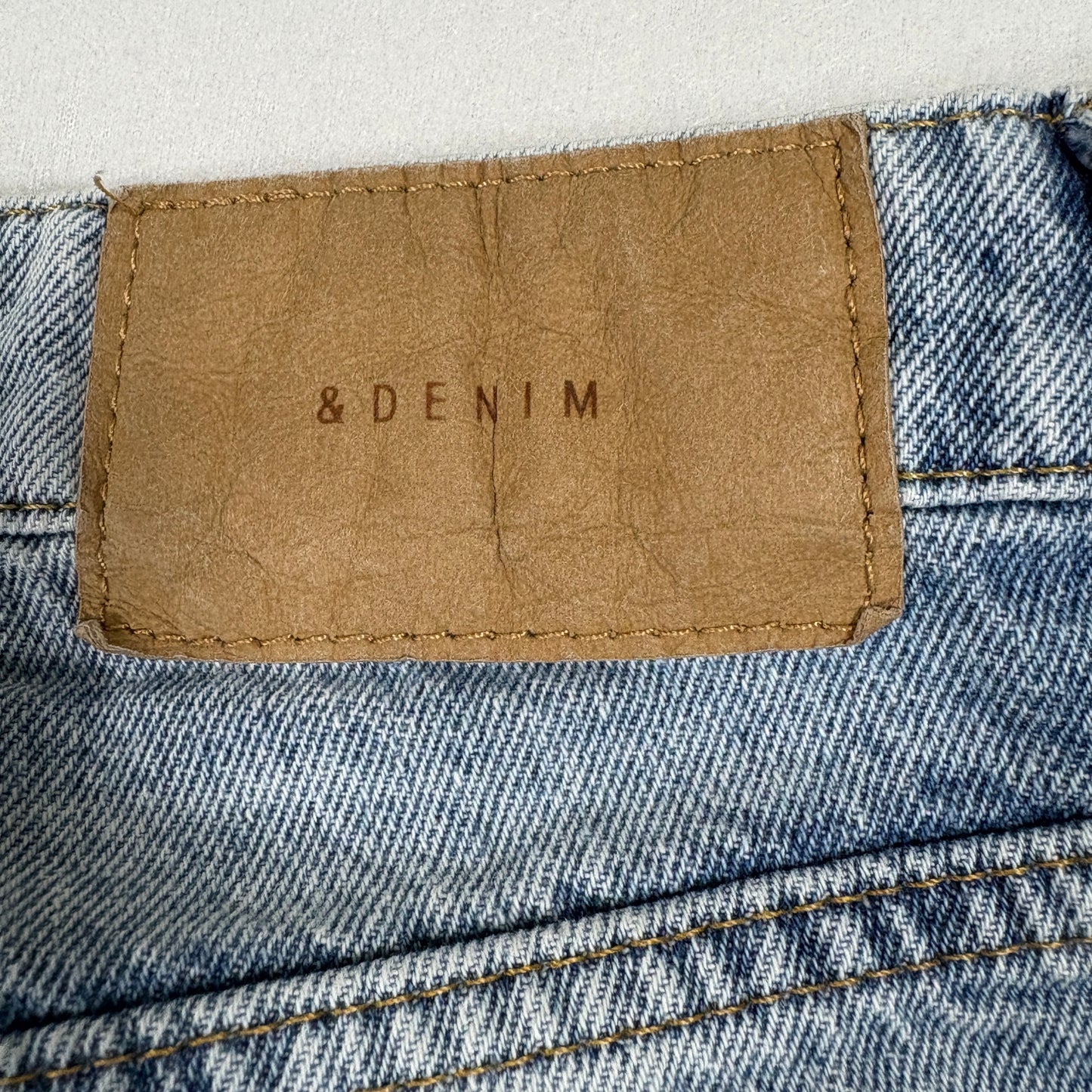 &Denim Womens Loose Straight High Waist Jeans 10 Blue Distressed Ripped Baggy 90s Y2K