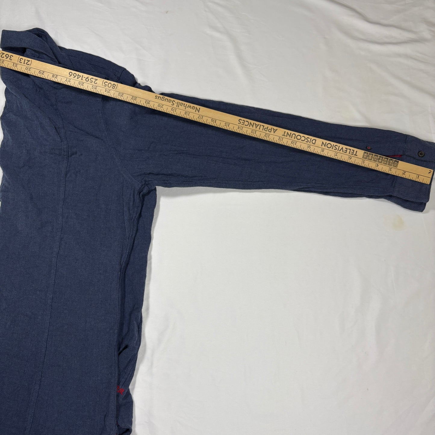 Banana Republic Heritage Shirt Men L Blue Herringbone Tailored Slim Fit Casual