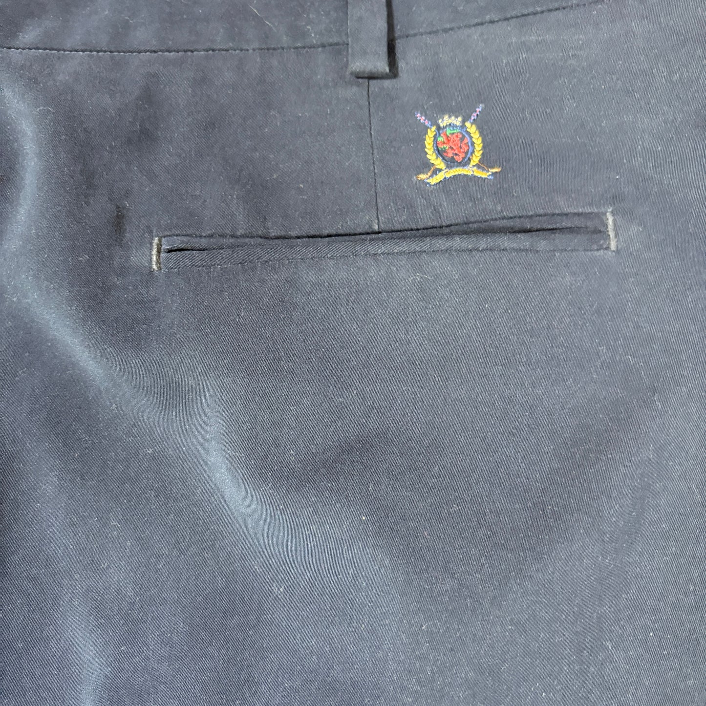 Tommy Hilfiger Golf Pants Men 38x32 Navy Blue Dress Slacks Pleated Classic Fit