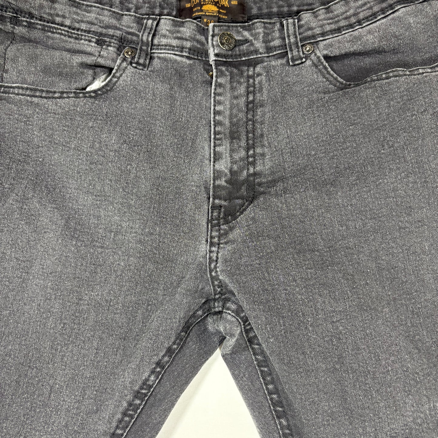 Copper & Oak Jeans Men 36x30 Slim Straight Gray Black Wash Denim Casual Pants