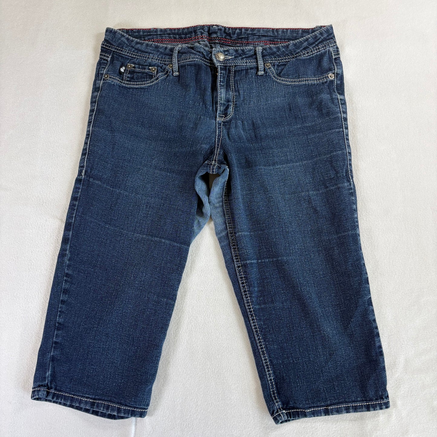 Route 66 Women’s Size 18 Capri Jeans Dark Wash Mid Rise Stretch Denim Blue Casual