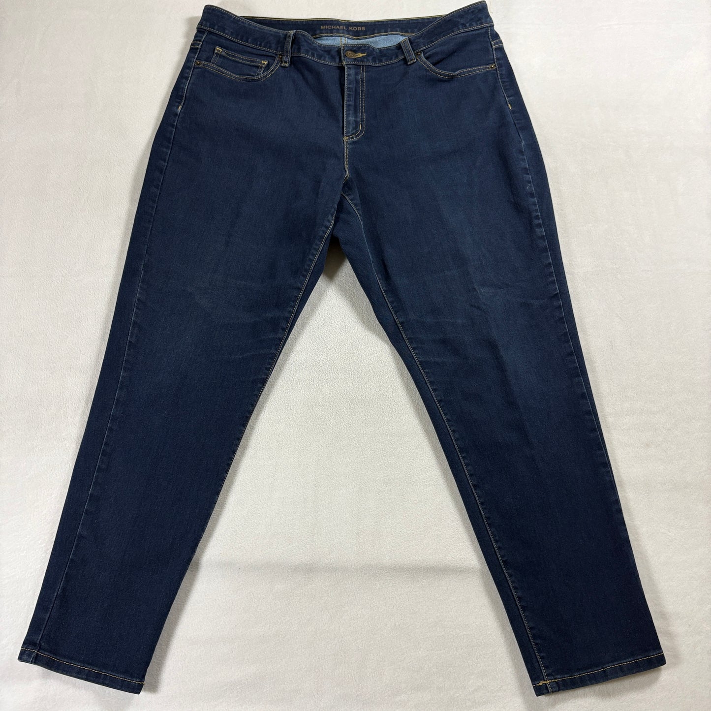 Michael Kors Izzy Skinny Jeans 18W Plus 16W Fits 39x29 Dark Wash Stretch Denim