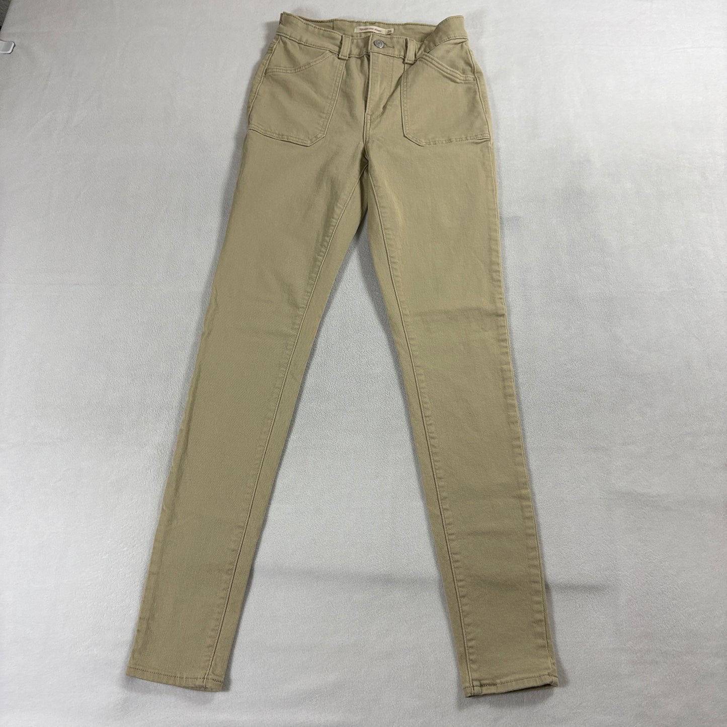 Levis 721 High Rise Skinny Jeans W26 L32 Fits Like 25x31 Khaki Stretch Beige