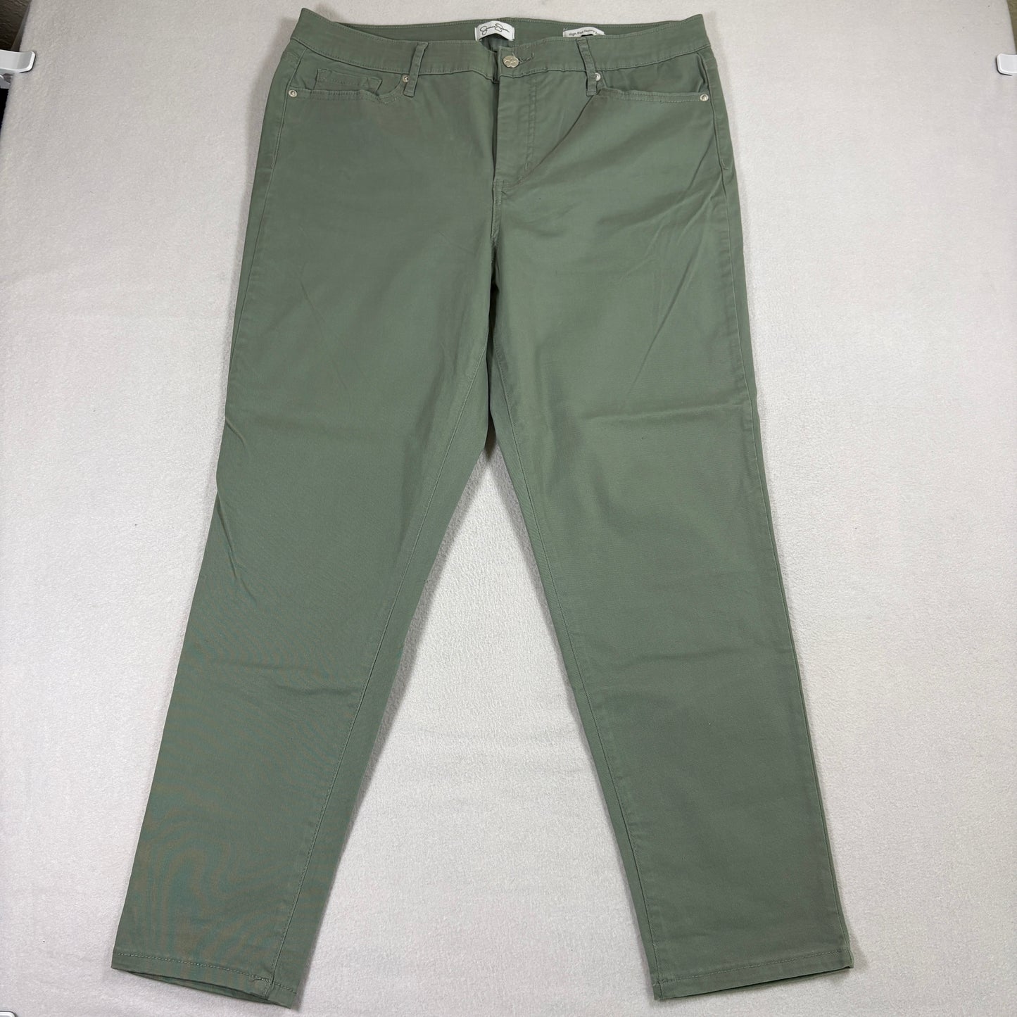 Jessica Simpson Womens Pants Size 12 Green High Rise Skinny Ankle Stretch