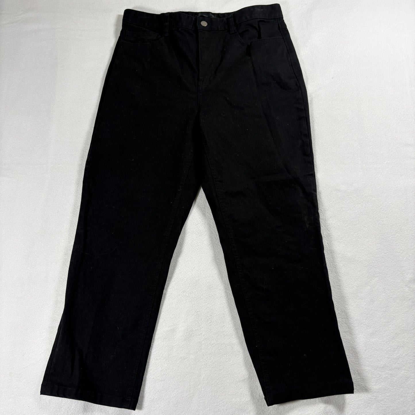 Womens Black Pants Straight Leg Classic Workwear Casual Office Minimal Fit Style
