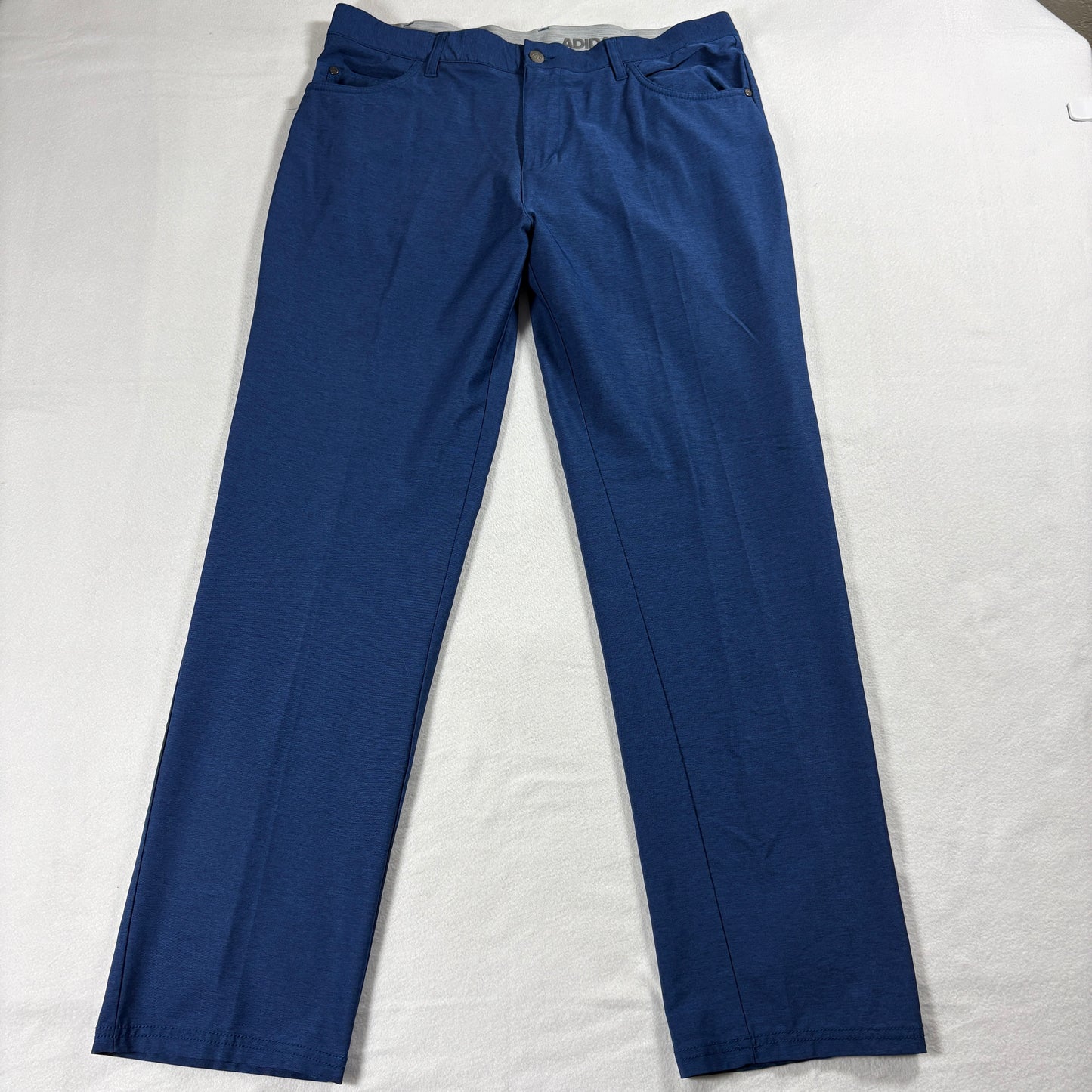 Adidas Golf Pants Mens 34x32 Blue Performance Stretch Straight Leg Style Fit Pro