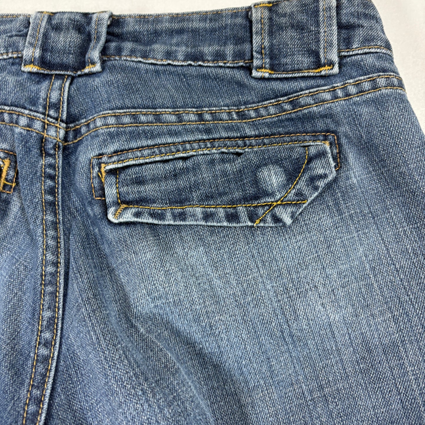 Gap Womens 6 Long Ultra Low Rise Jeans Blue Y2K 2000s Distressed Denim Grunge