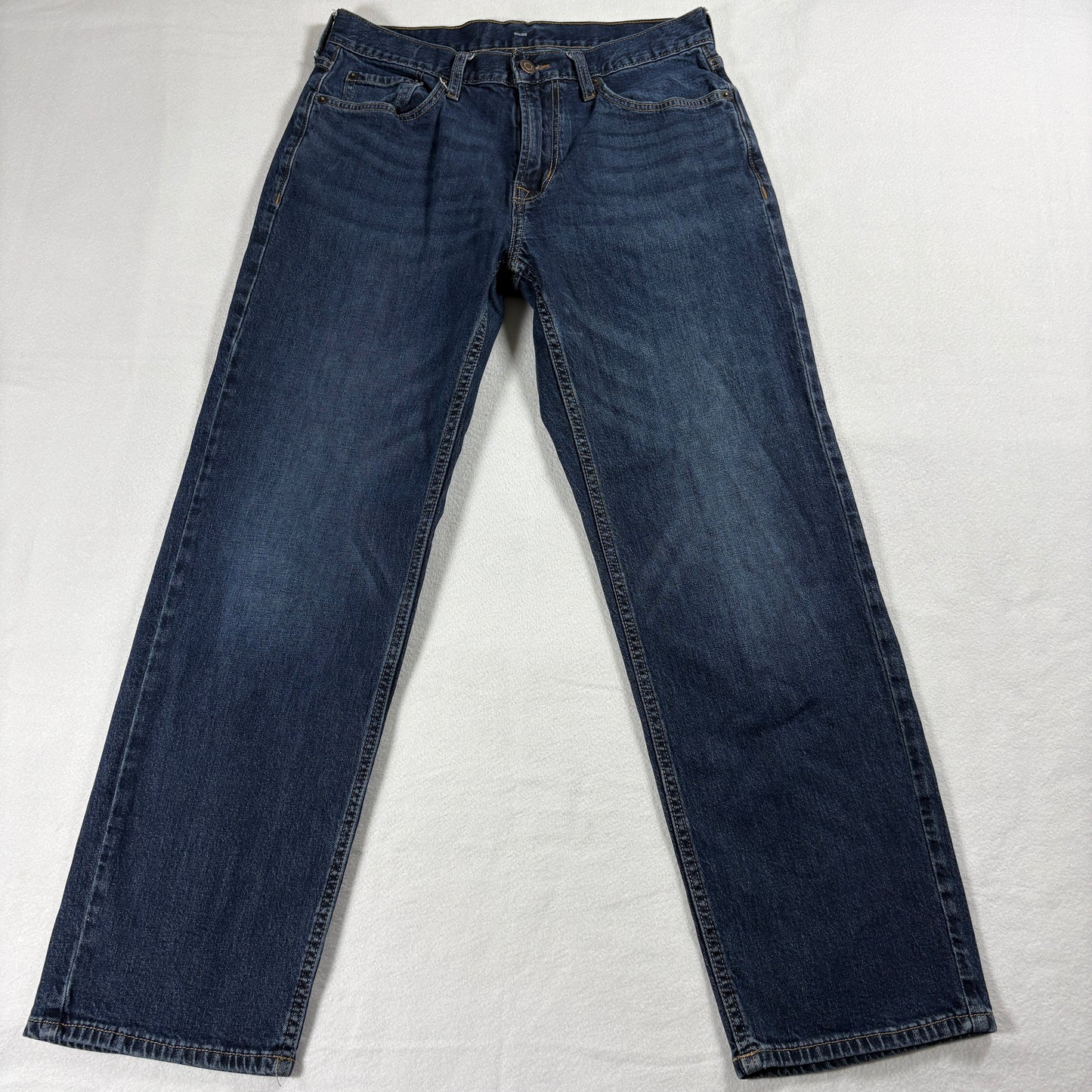 Mens Straight Leg Jeans 31x30 Dark Wash Denim Classic Casual Everyday Wear Style