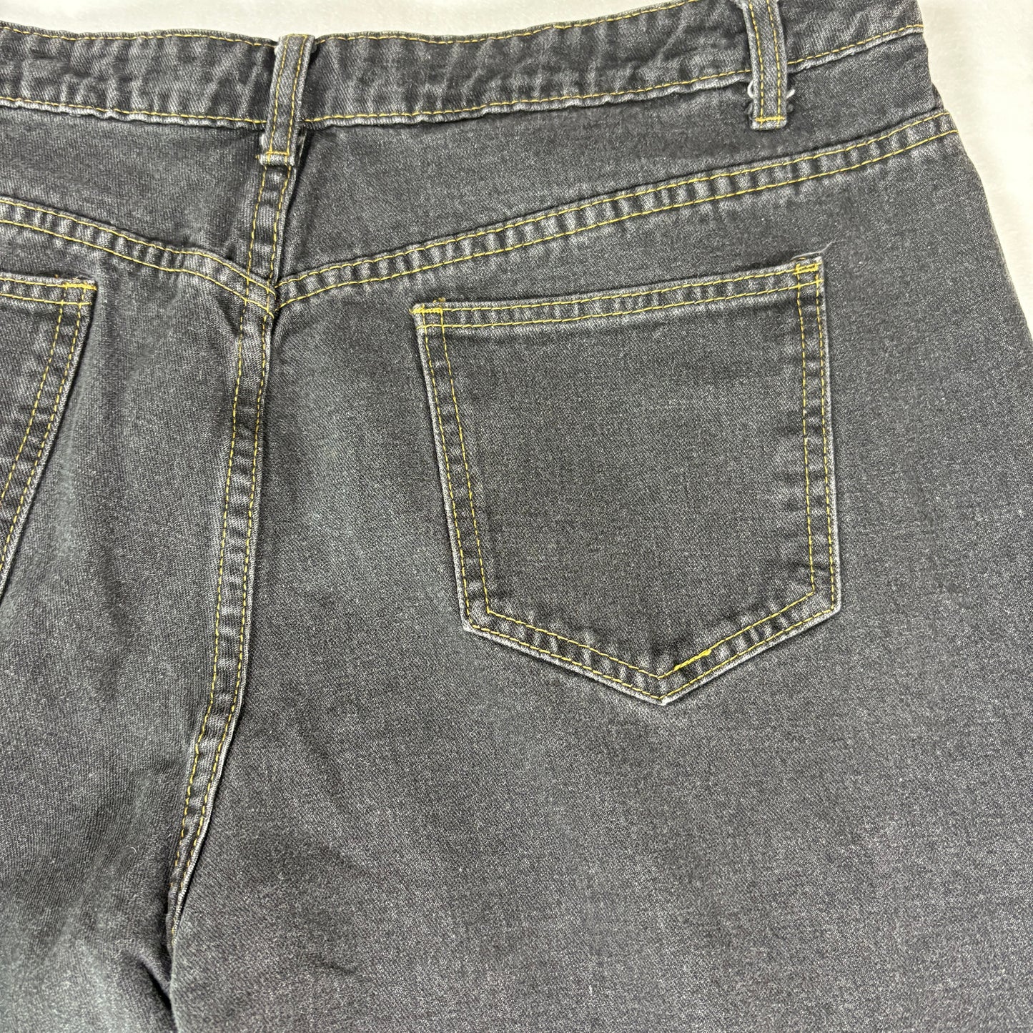 SHEIN Curve Jeans Womens 1XL Two Tone Blue Black Wide Leg Baggy Denim Pants