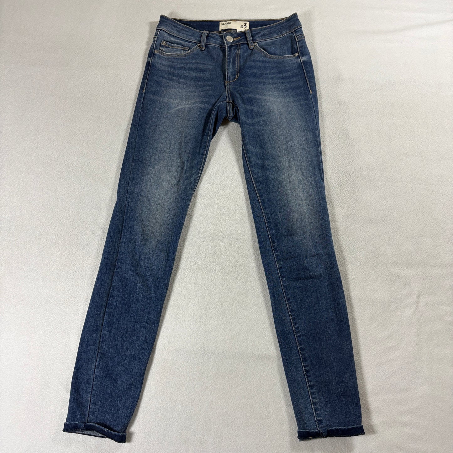 Garage Skinny Jeans Womens 03 Long Blue Stretch Denim Mid Rise Fits Like 26x28