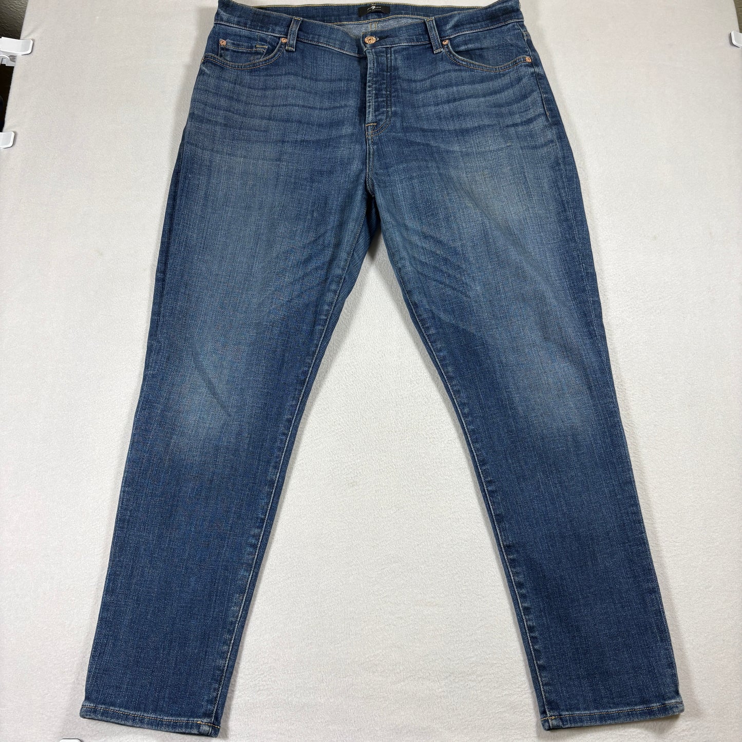 7 For All Mankind Josefina Jeans Womens 31 Medium Wash Slim Boyfriend Denim