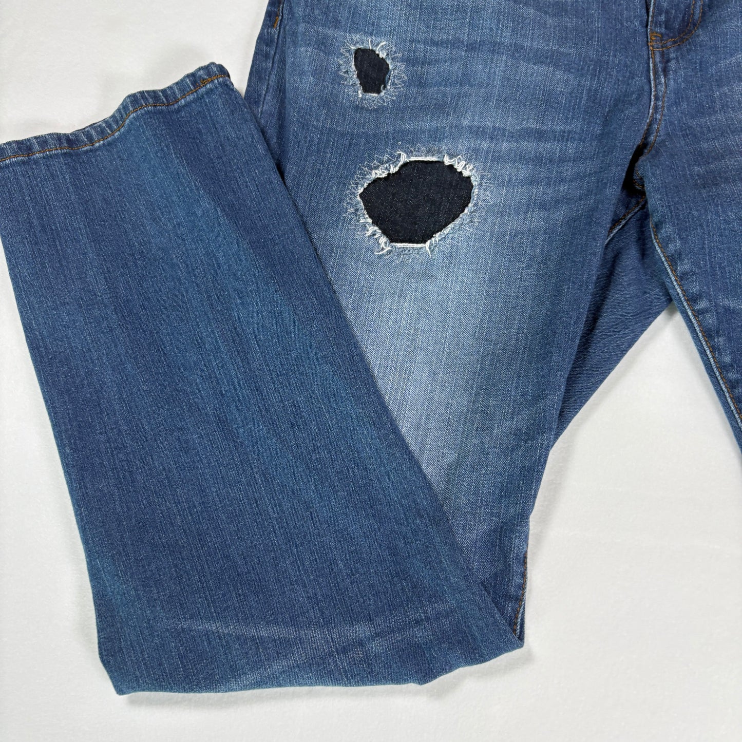 Canyon River Blues Jeans Womens 14 Blue Distressed Ripped Baggy Denim Pants