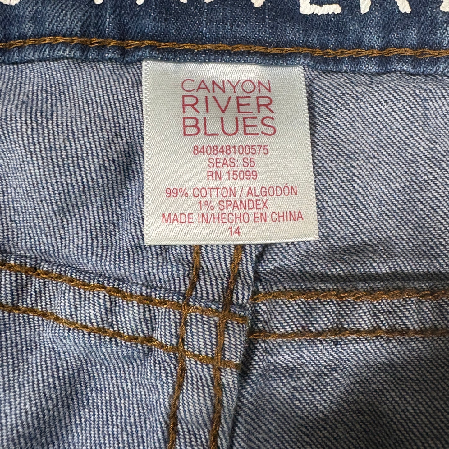 Canyon River Blues Jeans Womens 14 Blue Distressed Ripped Baggy Denim Pants