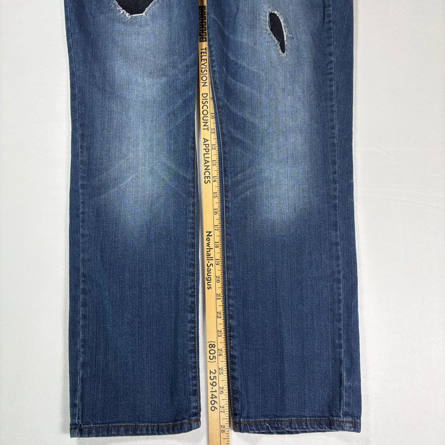 Canyon River Blues Jeans Womens 14 Blue Distressed Ripped Baggy Denim Pants