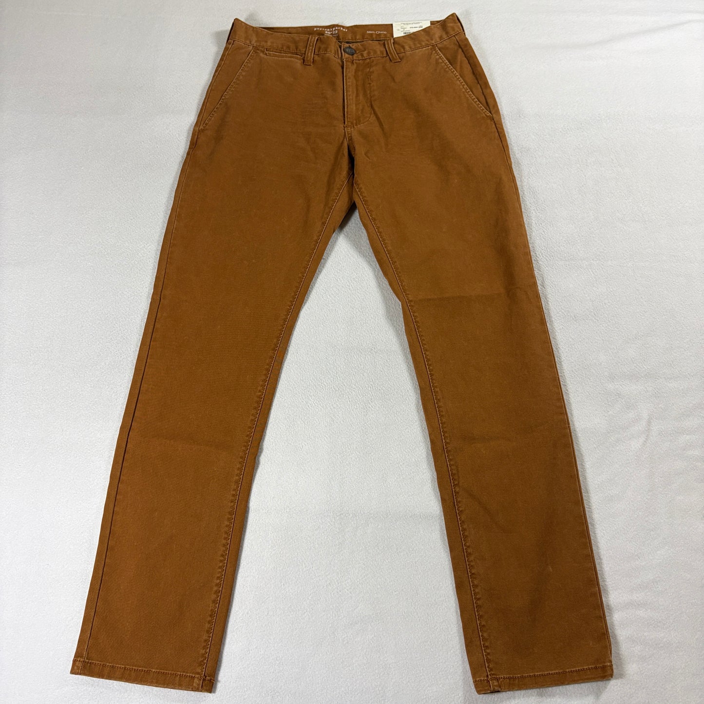 Slim Chino Pants Peyton & Parker 30x32 Fits Like 30x32 Brown Stretch Casual