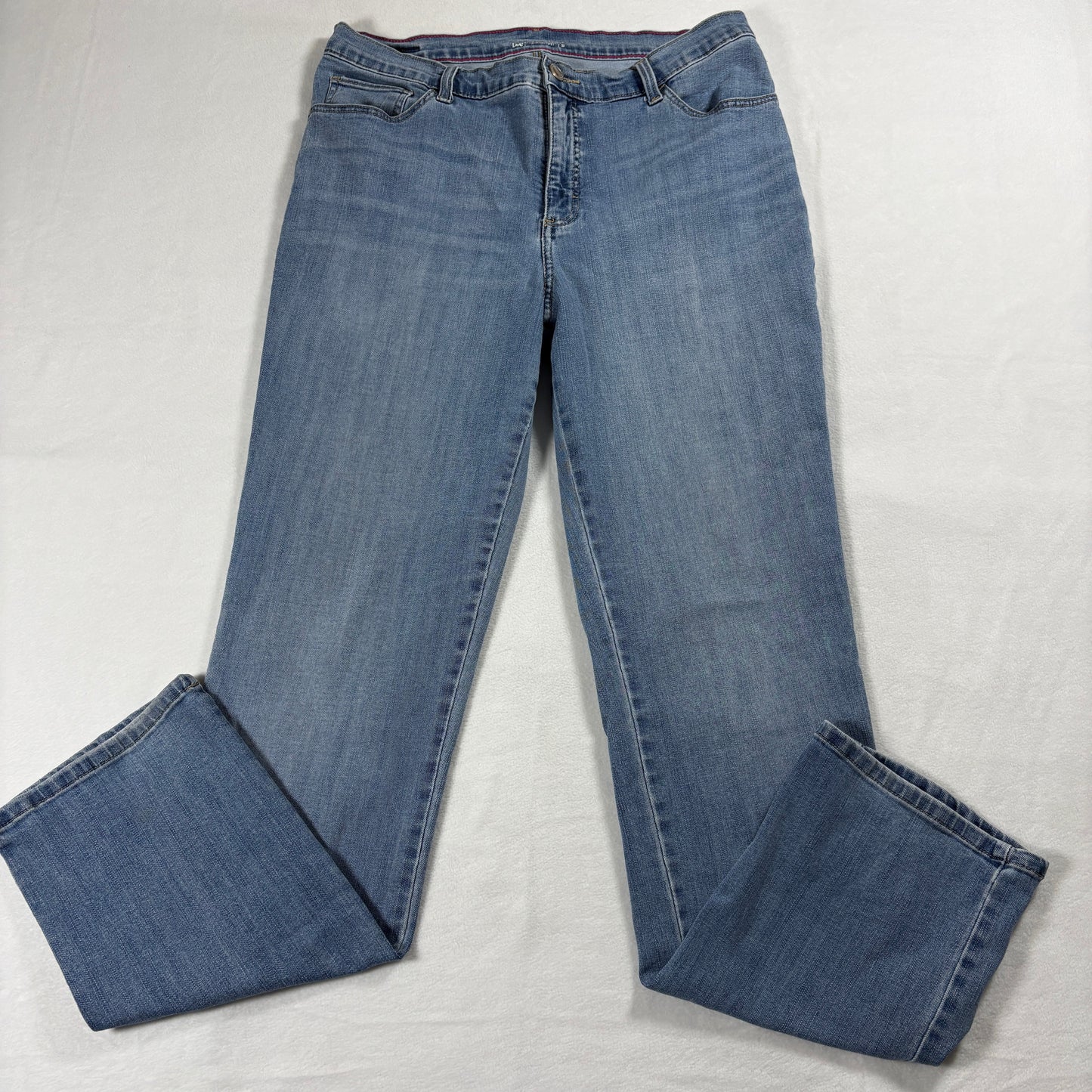 Lee Jeans Mens 32x32 Blue Straight Leg Denim Classic Casual Everyday Wear Styles