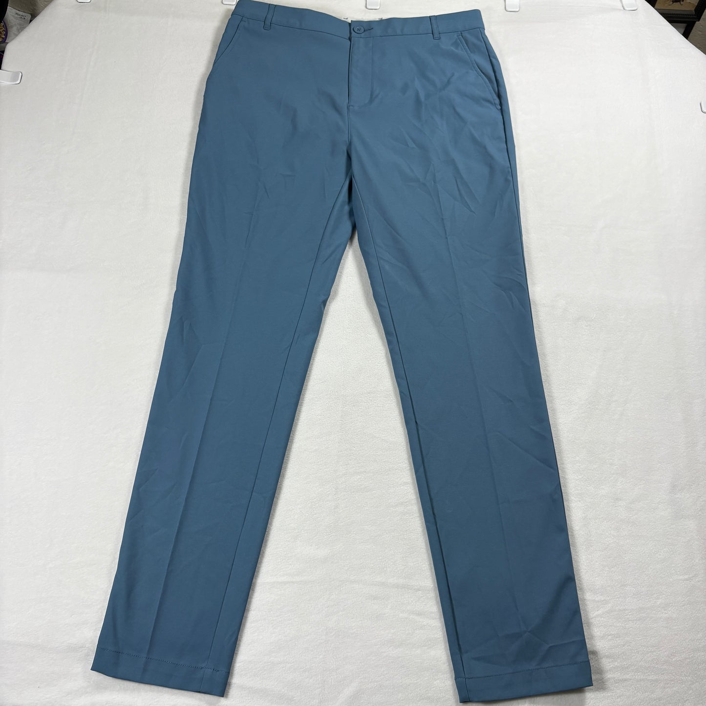 Straight Down Pants Mens 34x32 Blue Stretch Golf Casual Lightweight Wear Pro Fit