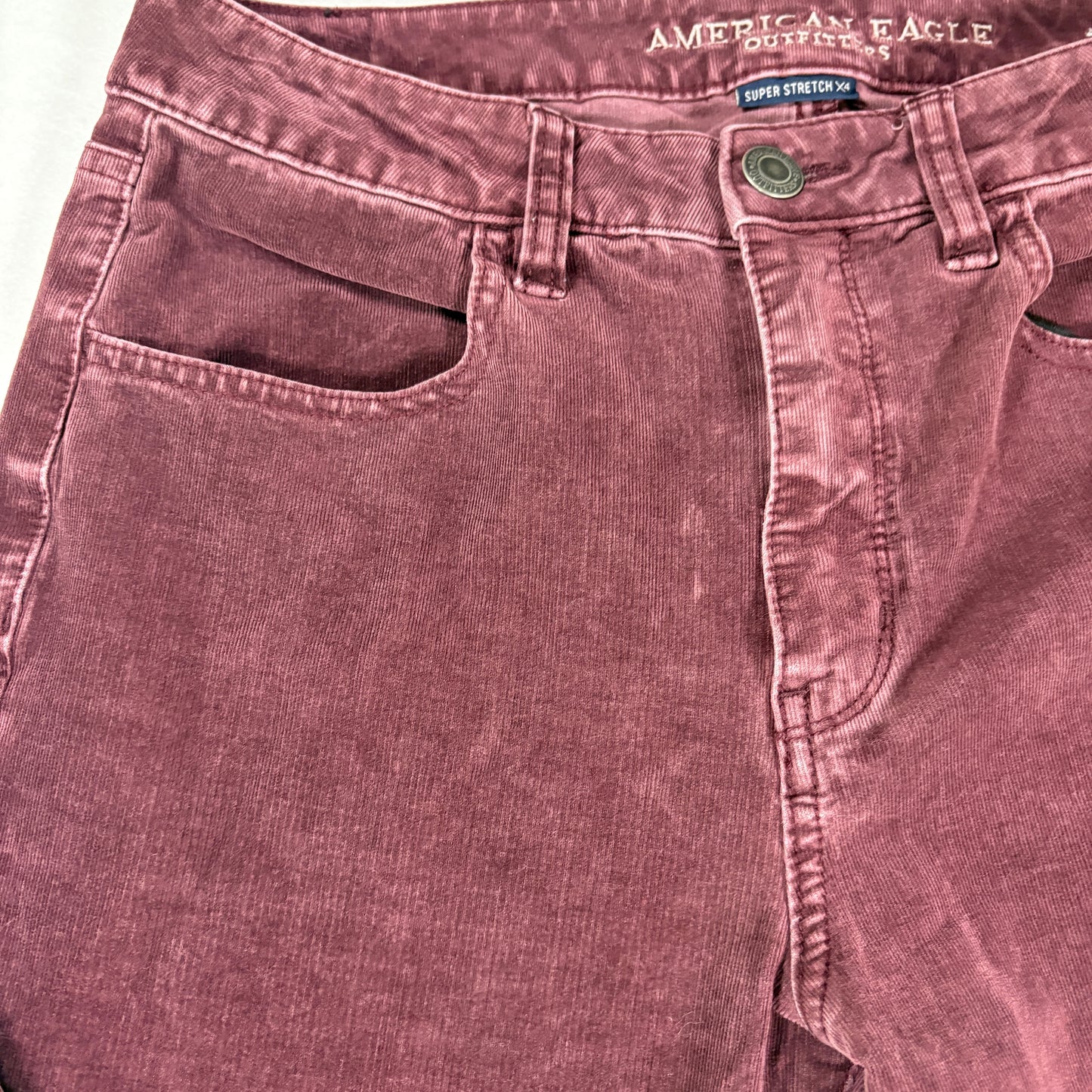 American Eagle Jegging Womens 12 Short Burgundy Super Stretch X4 High Rise Pants