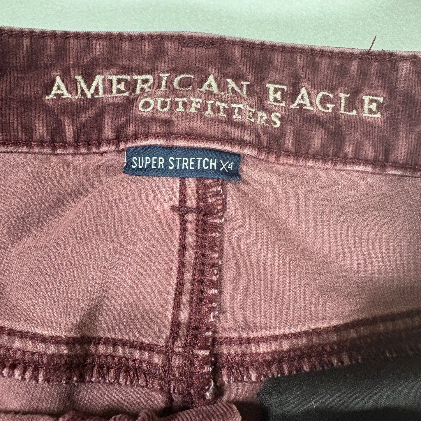 American Eagle Jegging Womens 12 Short Burgundy Super Stretch X4 High Rise Pants