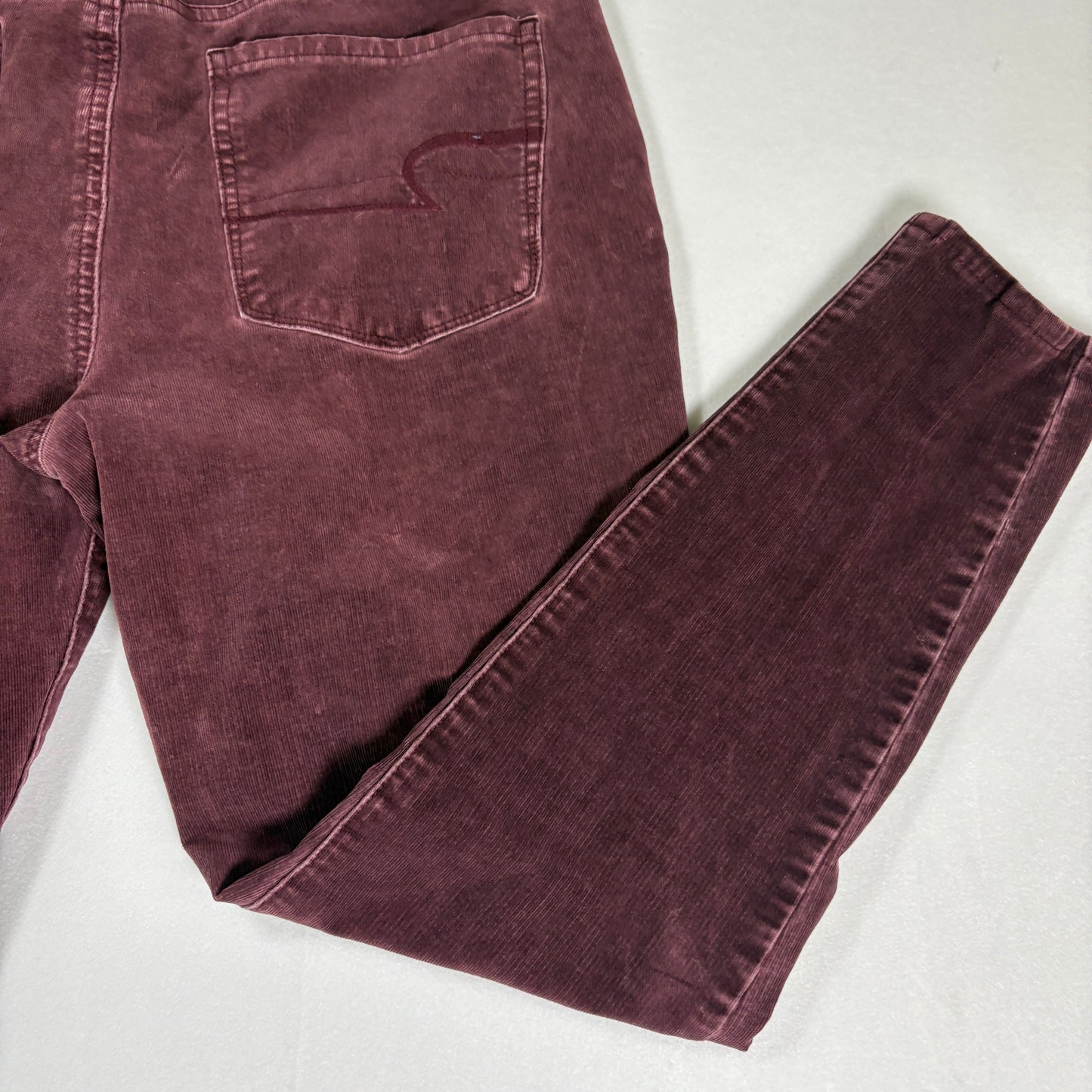 American Eagle Jegging Womens 12 Short Burgundy Super Stretch X4 High Rise Pants