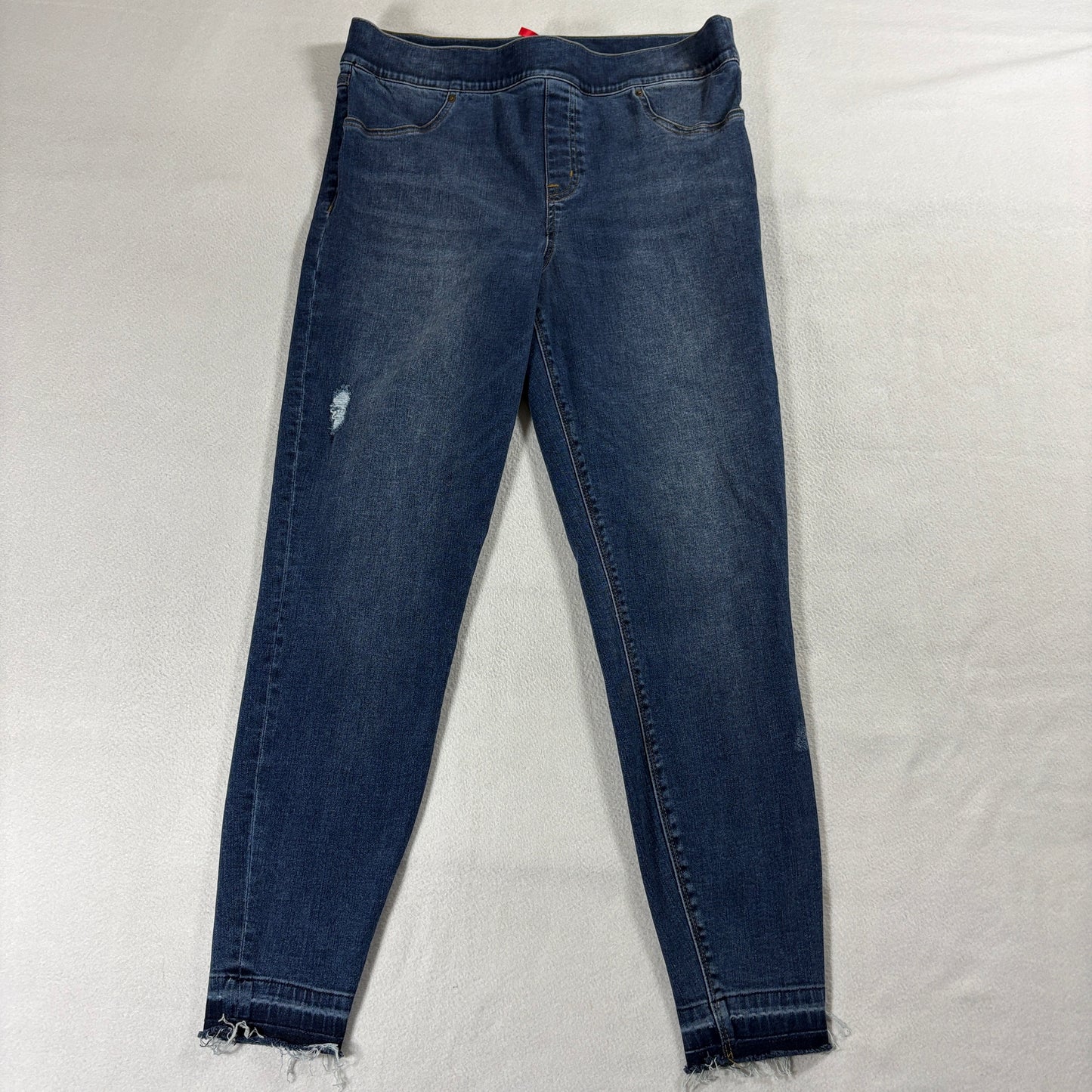 SPANX Distressed Pull On Skinny Jeans XL Blue Stretch Jegging Fits 30x27