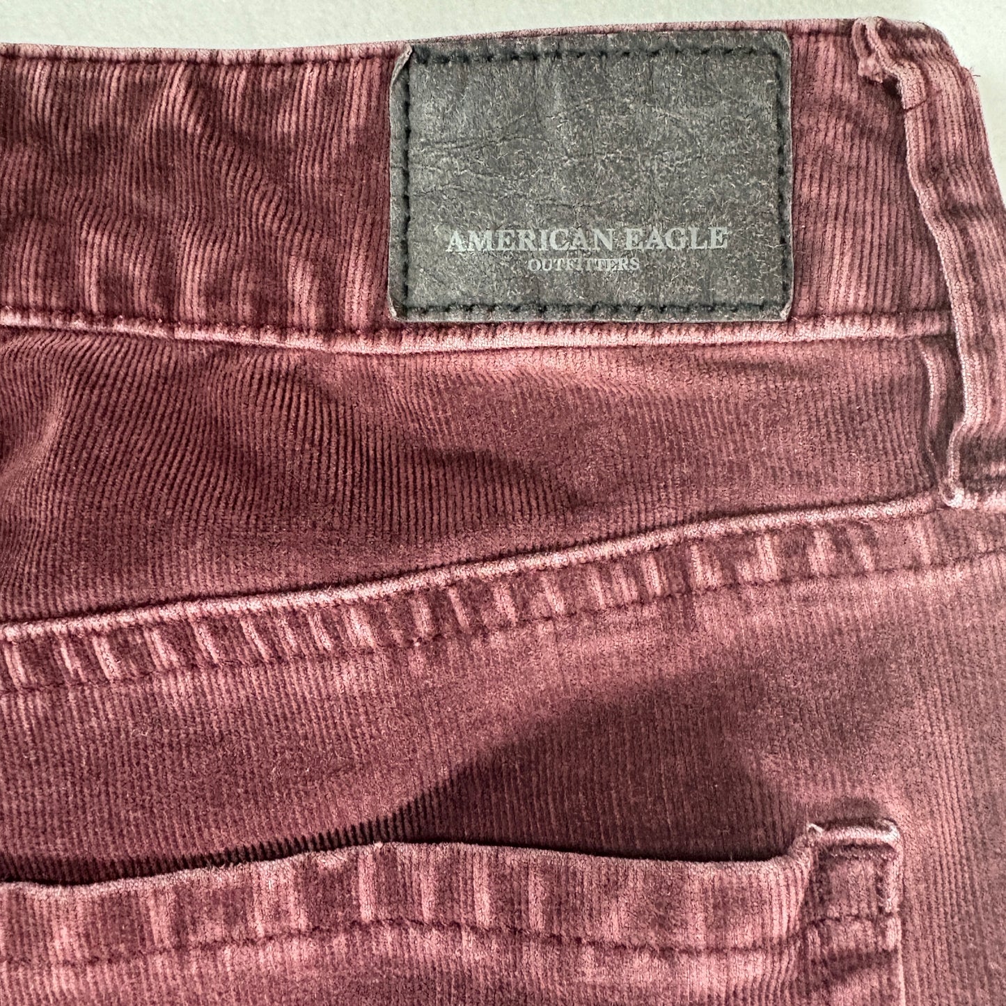 American Eagle Jegging Womens 12 Short Burgundy Super Stretch X4 High Rise Pants