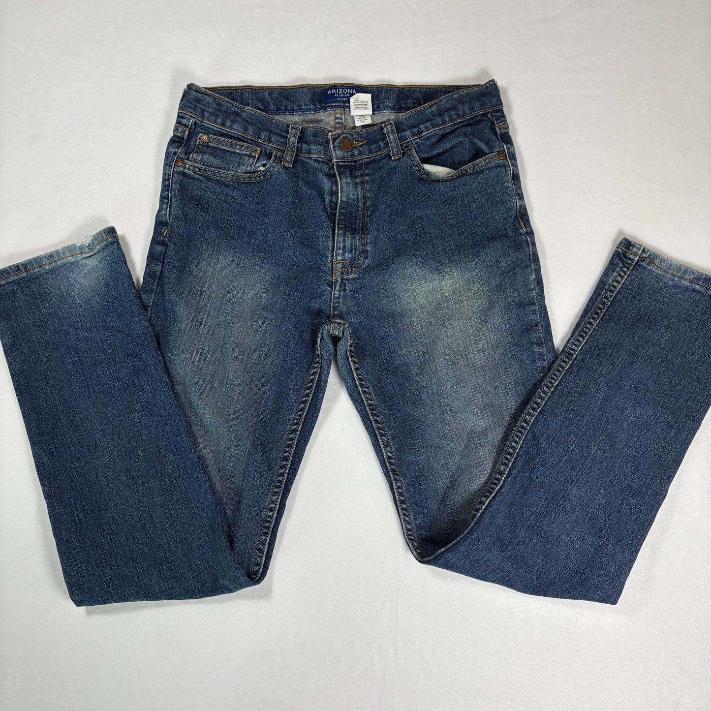 Arizona Jean Co Skinny Jeans Womens 18 Reg Blue Denim Stretch Mid Rise Classic Fit