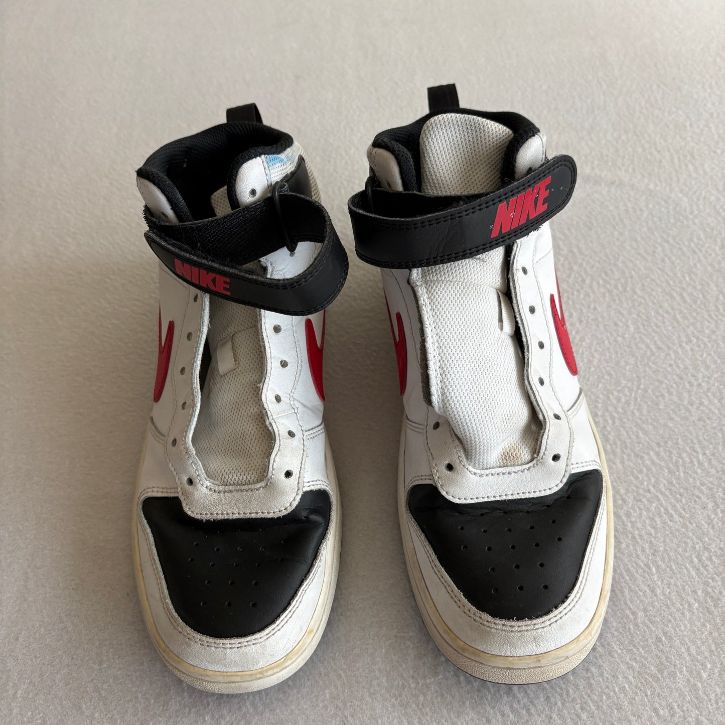 Nike Court Vision Mid 7Y White Black Red Youth Sneakers Retro Basketball Shoes