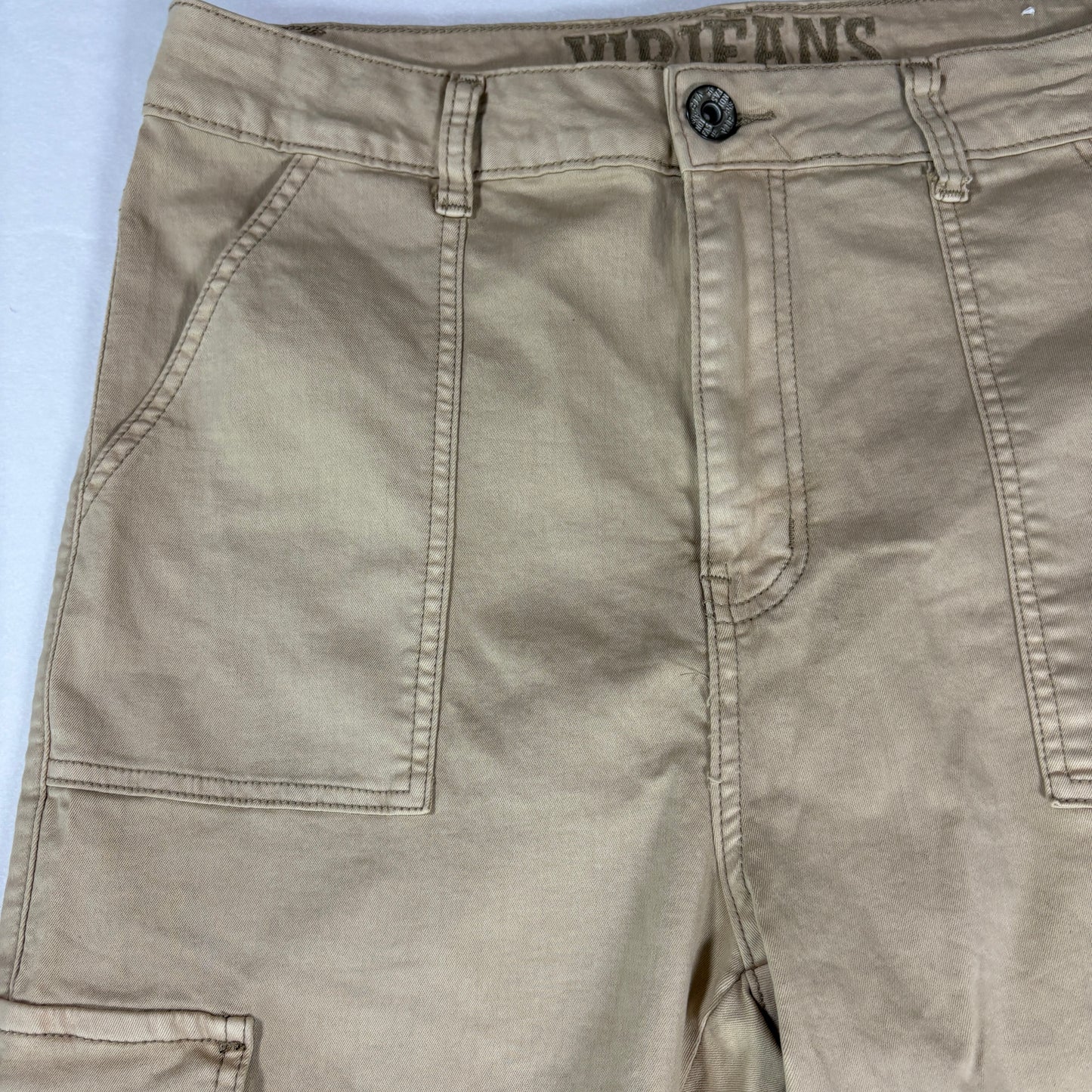VIP Jeans Women’s 15/32 Khaki Cargo Pants Stretch Utility Carpenter Straight