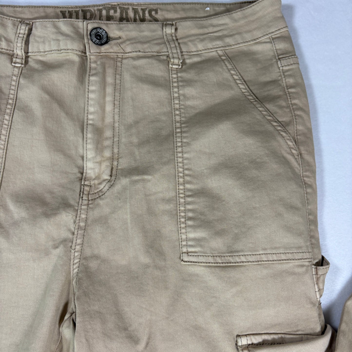VIP Jeans Women’s 15/32 Khaki Cargo Pants Stretch Utility Carpenter Straight