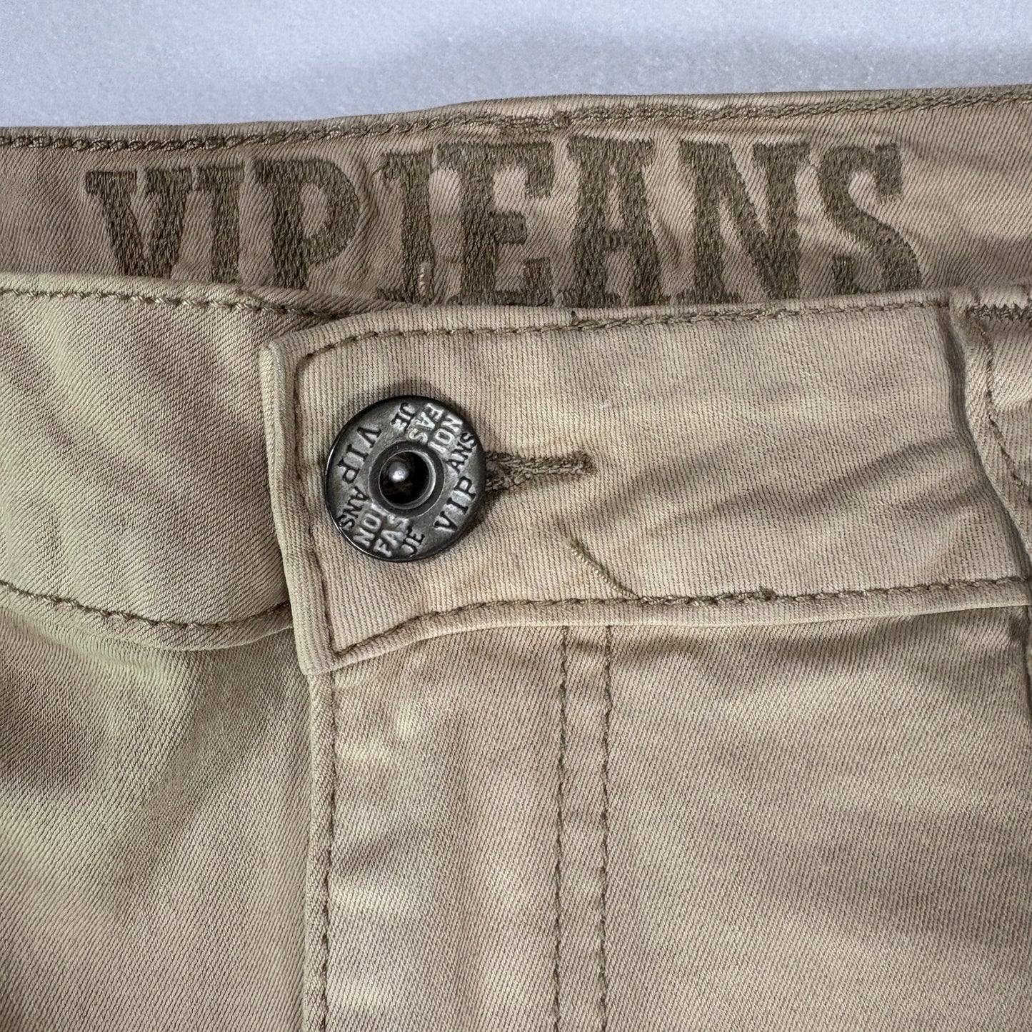 VIP Jeans Women’s 15/32 Khaki Cargo Pants Stretch Utility Carpenter Straight