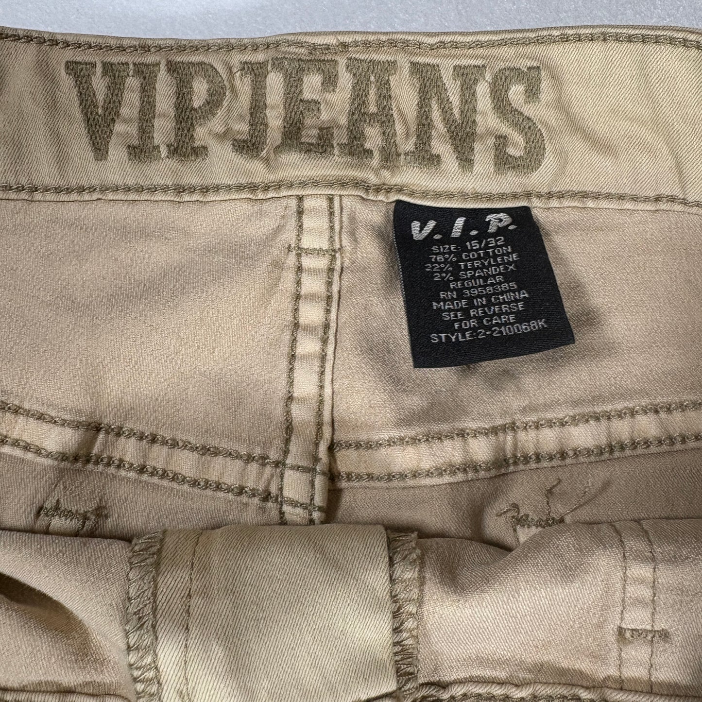 VIP Jeans Women’s 15/32 Khaki Cargo Pants Stretch Utility Carpenter Straight