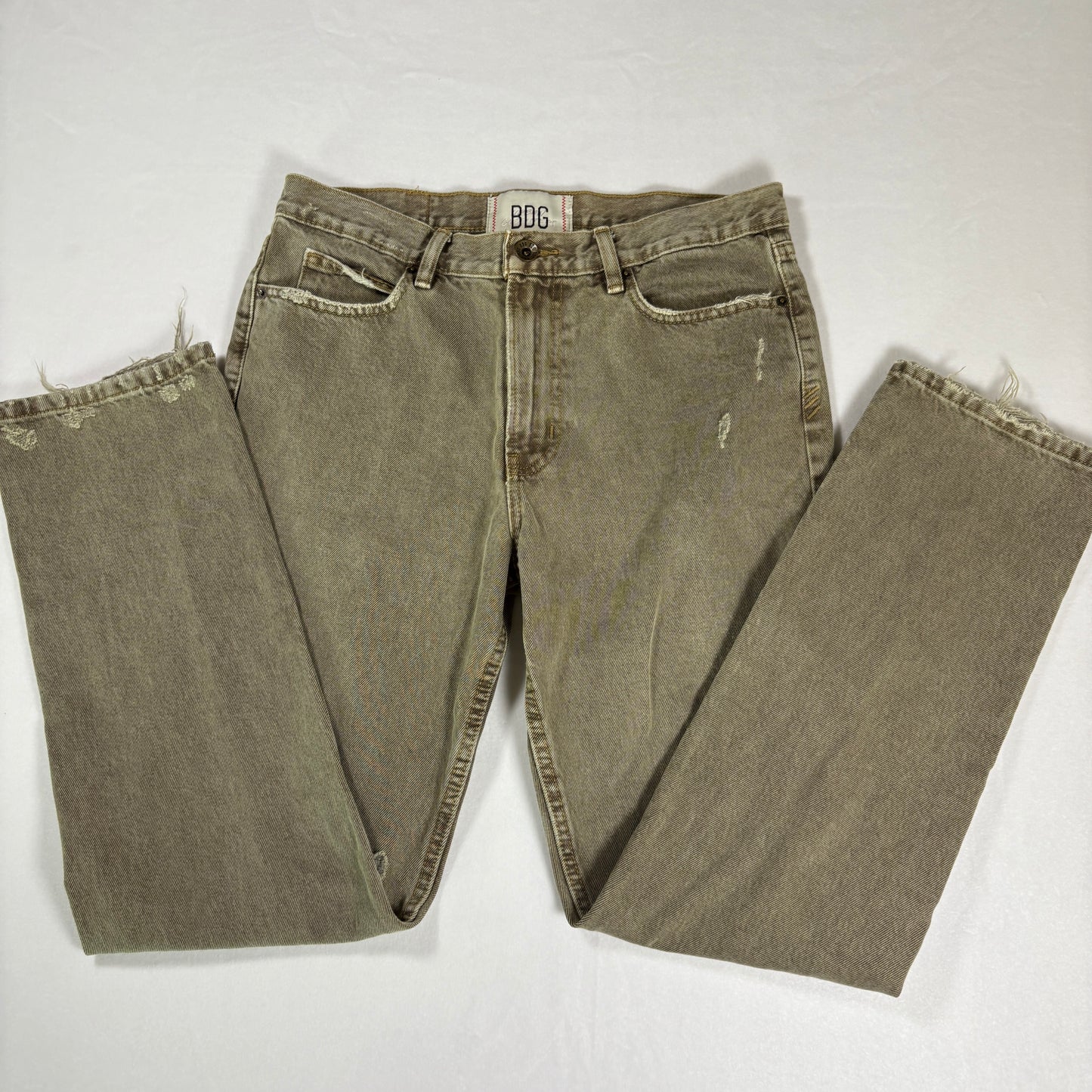 BDG Urban Outfitters Men’s 31x32 Vintage Slim Fit Distressed Jeans Khaki Tan