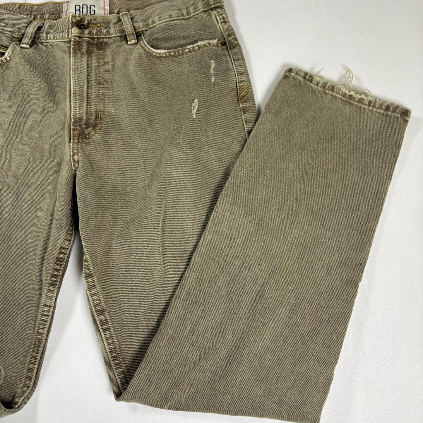 BDG Urban Outfitters Men’s 31x32 Vintage Slim Fit Distressed Jeans Khaki Tan