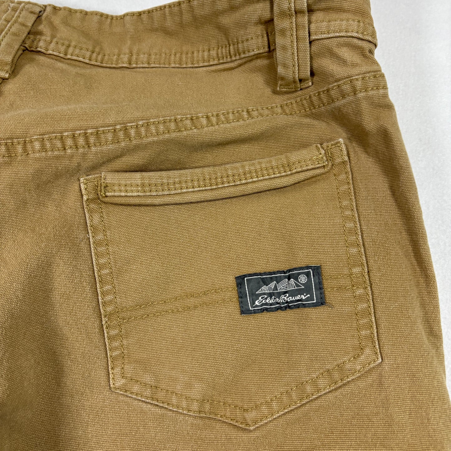 Eddie Bauer Mens Pants 32x32 Relaxed Fit Brown Canvas Utility Workwear Outdoor