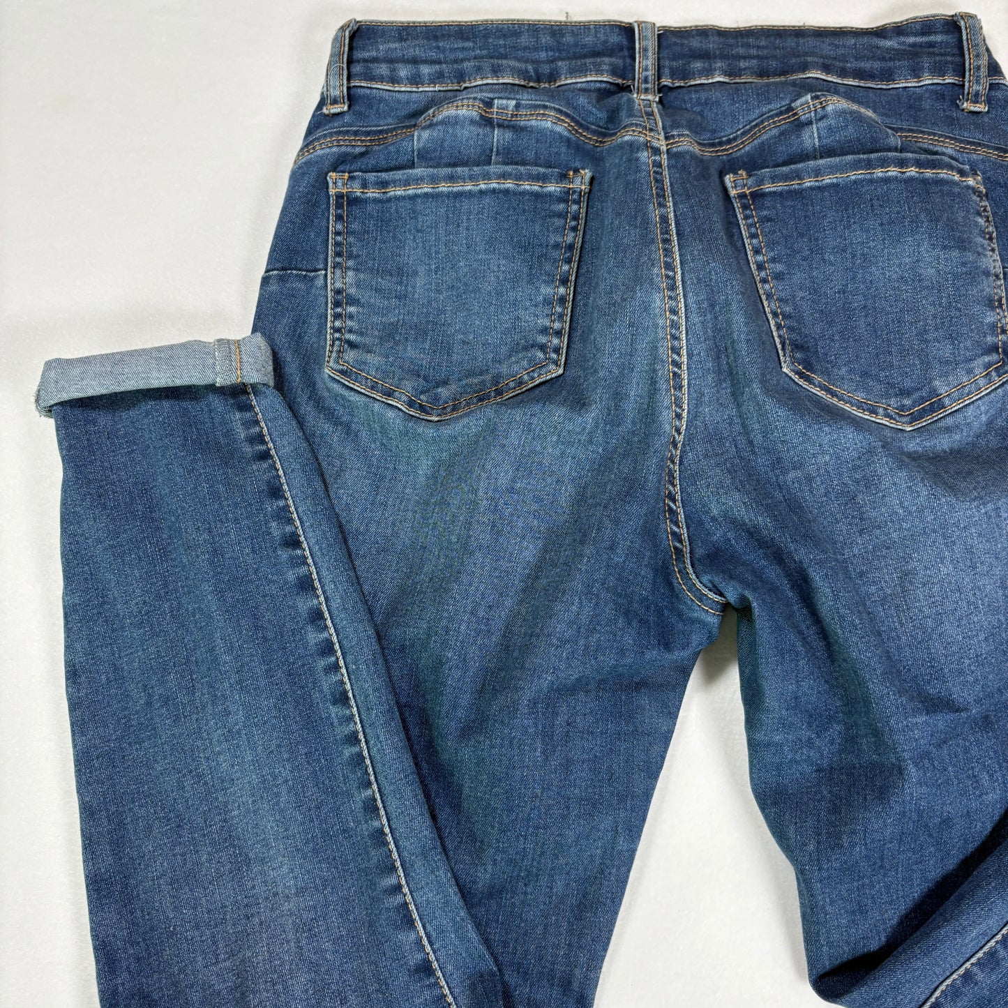 Wax Jean Women’s 7/28 Distressed Skinny Jeans Blue Ripped Stretch Denim Pants
