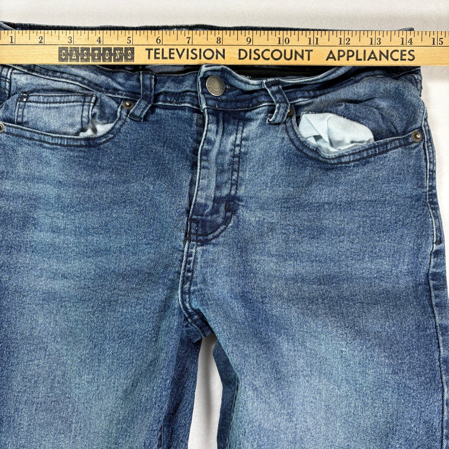 Buffalo David Bitton Men’s 16 Max Skinny Fit Jeans Blue Stretch Denim Faded Wash