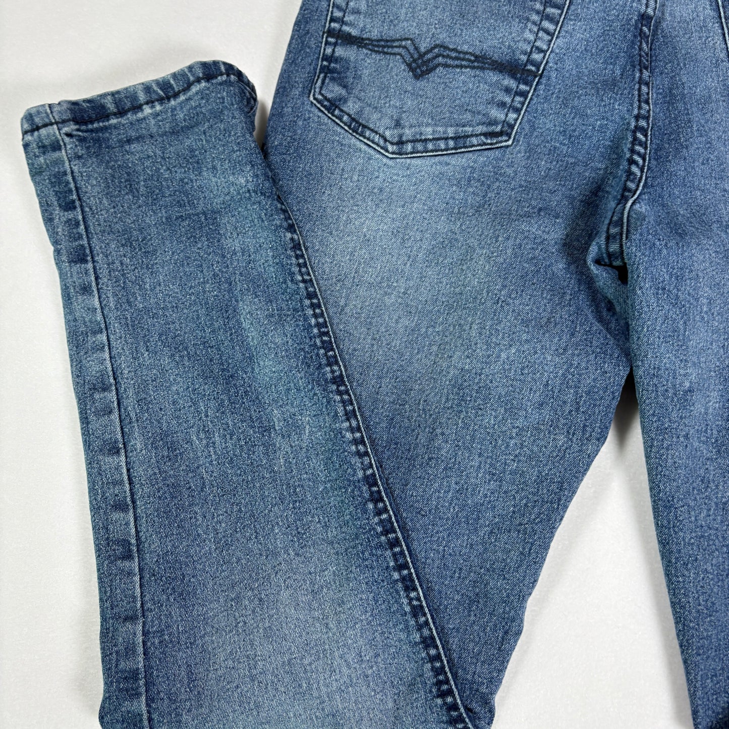 Buffalo David Bitton Men’s 16 Max Skinny Fit Jeans Blue Stretch Denim Faded Wash