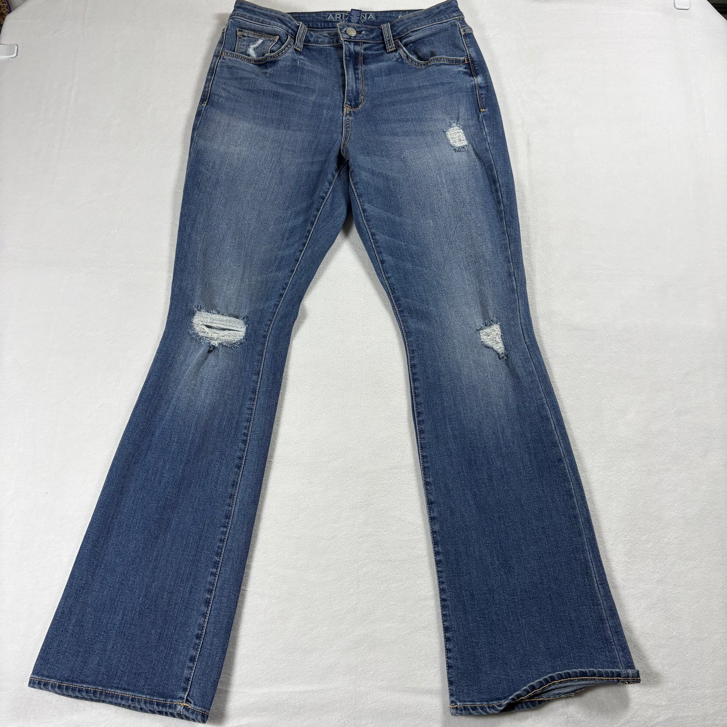 Arizona Jean Co Womens 9 Hi Rise Bootcut Distressed Y2K Blue Denim Pants Retro OG