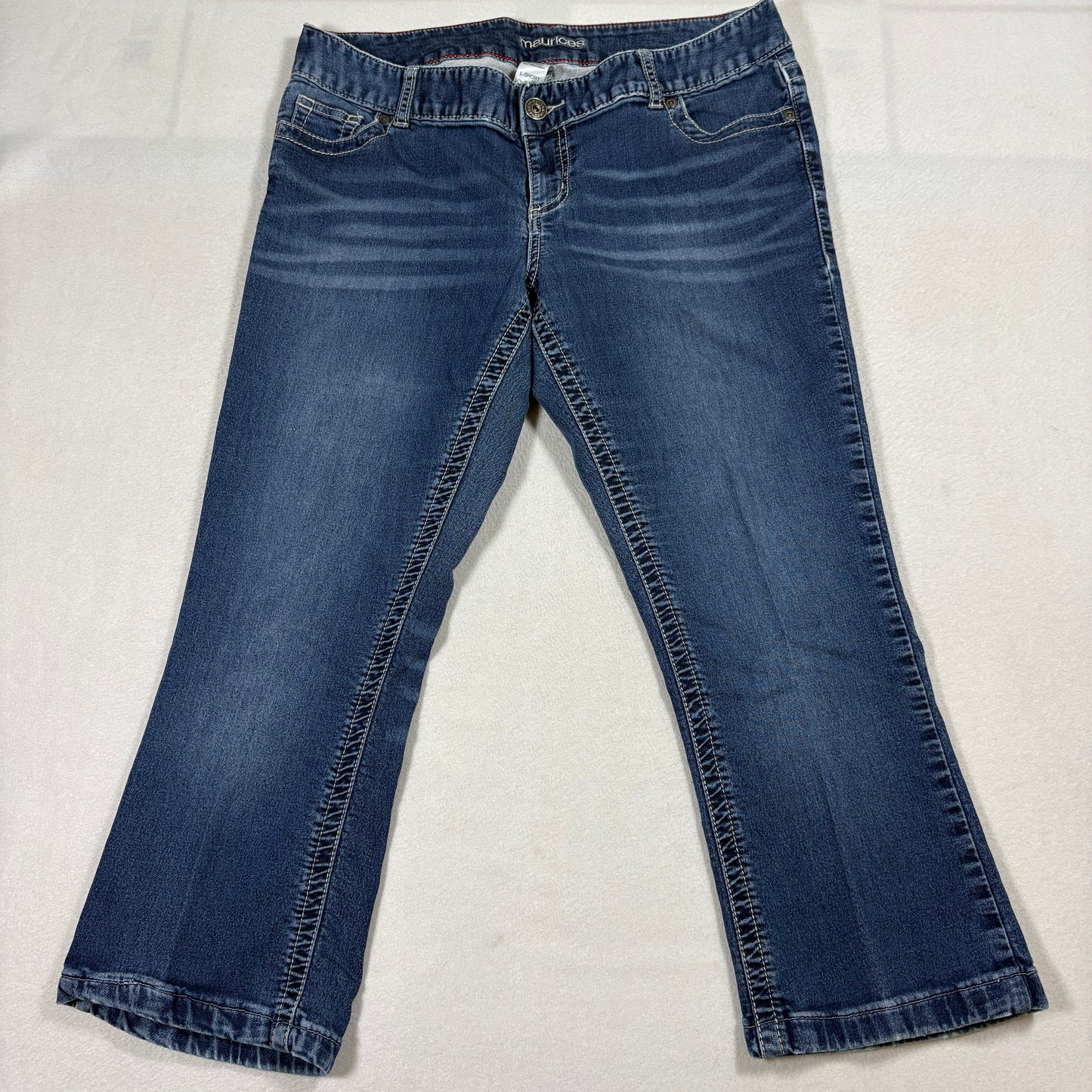 Maurices Bootcut Jeans Womens L Short Blue Stretch Mid Rise Denim Western Style