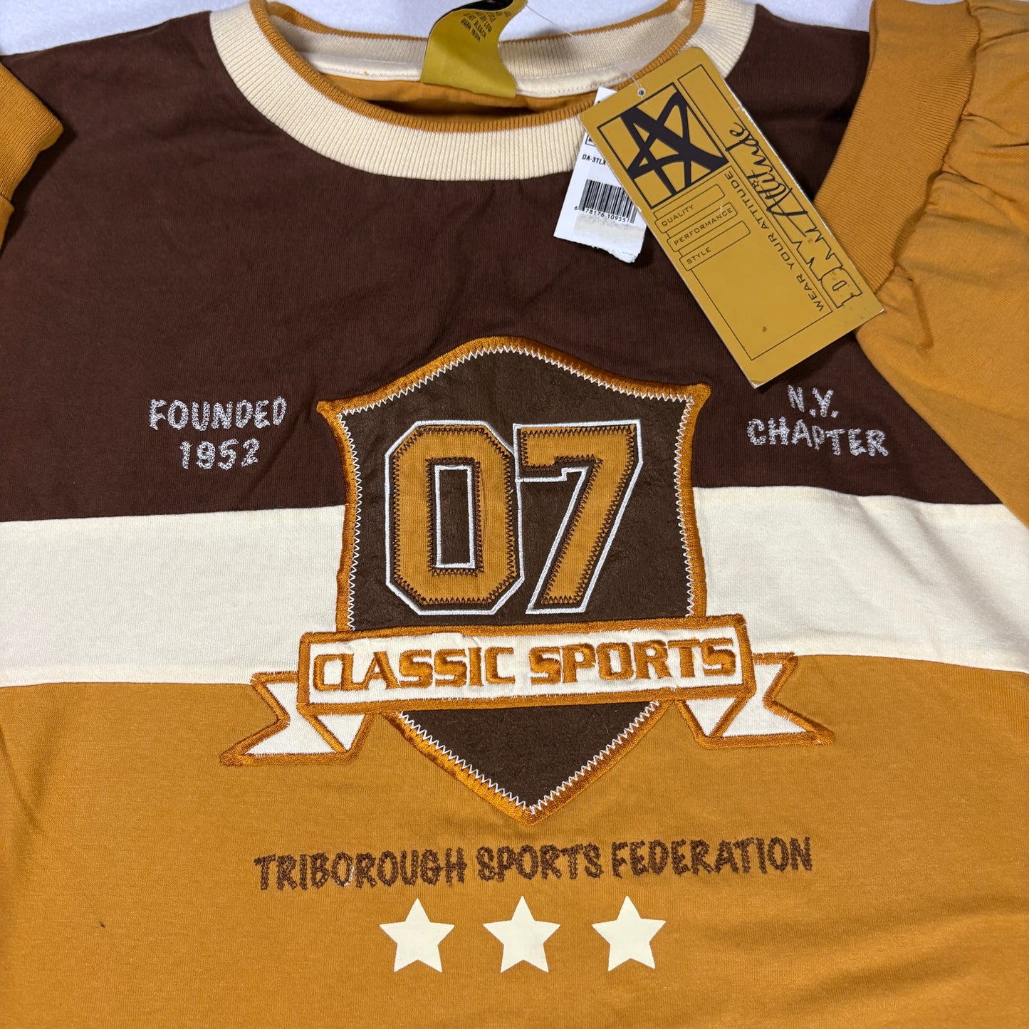 DNV Attitude T-Shirt 5XL Brown Gold Graphic Tee Classic Sports Retro 100% Cotton