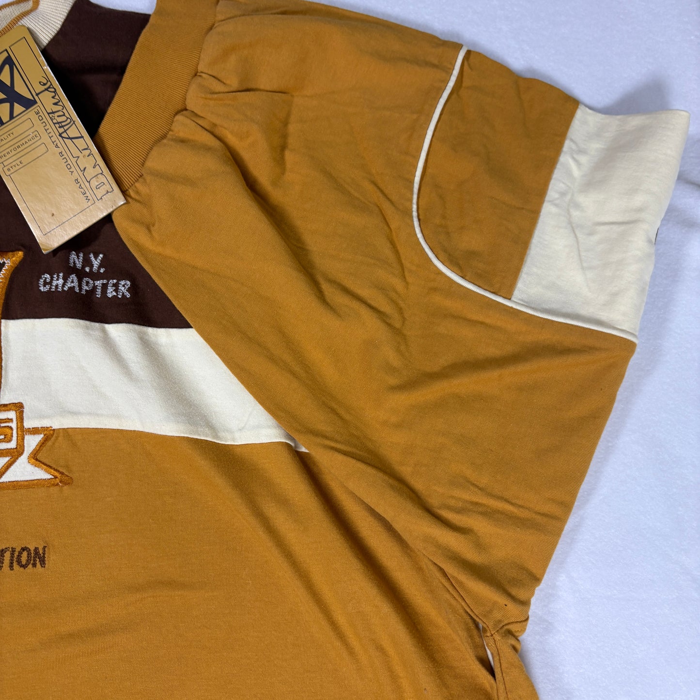 DNV Attitude T-Shirt 5XL Brown Gold Graphic Tee Classic Sports Retro 100% Cotton