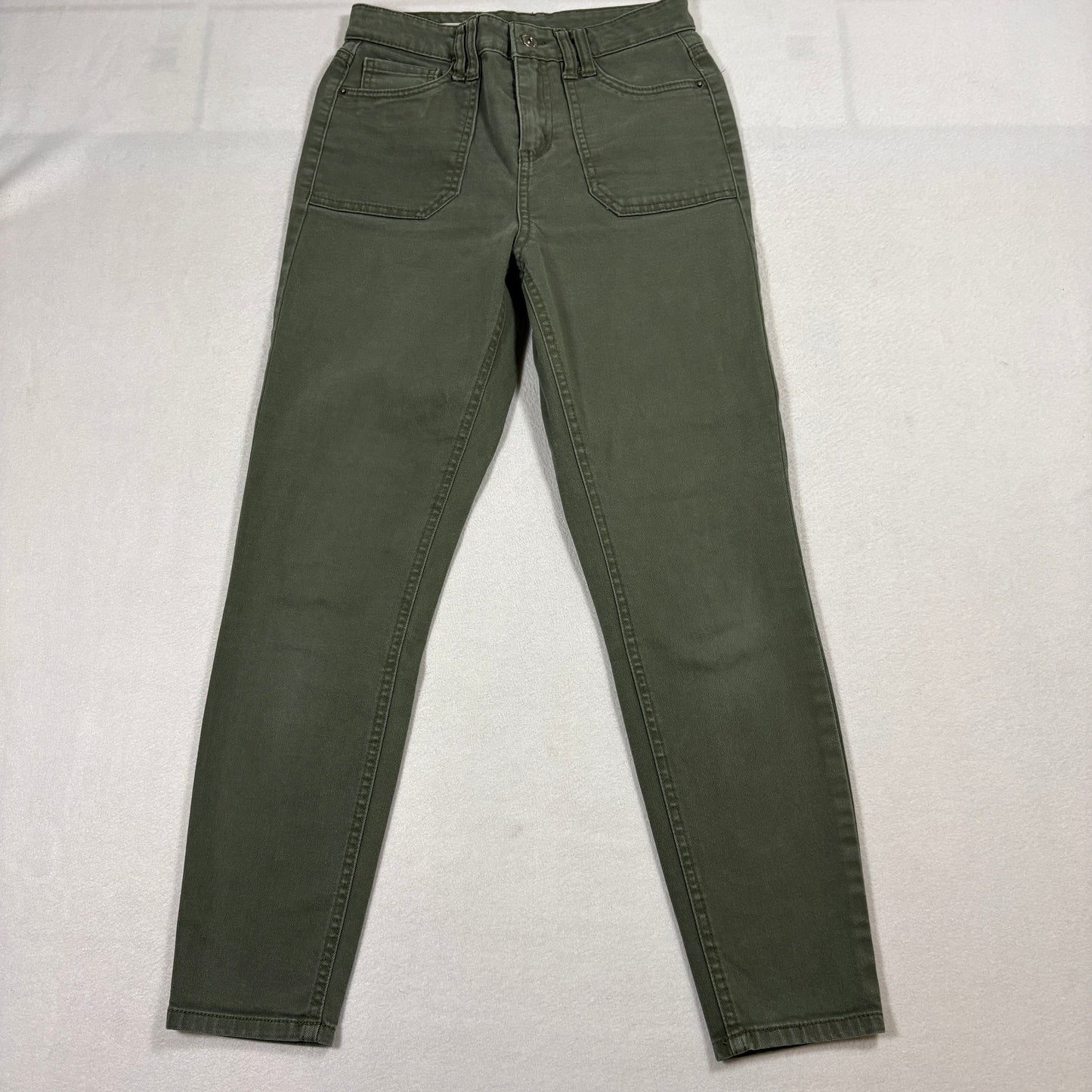 Vanilla Star Utility Skinny Jeans Womens 5 W27 Green High Rise Stretch Pants